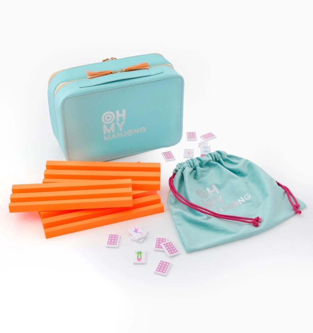 Oh My Mahjong Poppy Debutante Full Mahjong Tile Set with Carrying Case travel